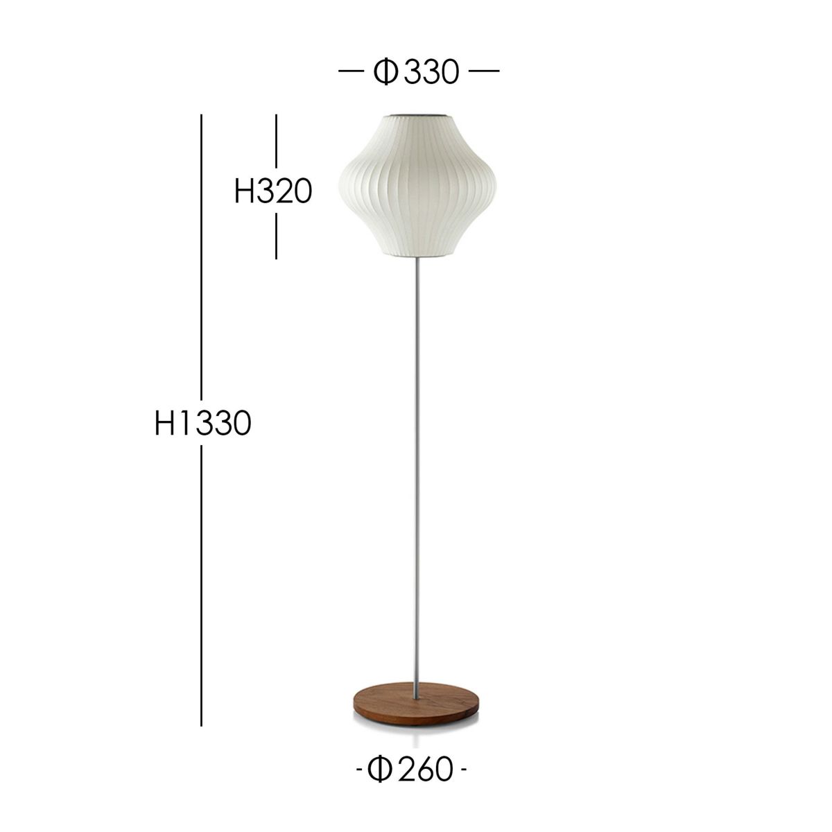 Herman Miller（ハーマンミラー） / NELSON PEAR LOTUS FLOOR S WALNUT（ネルソン ペア ロータス フロア S ウォルナット）  / フロアランプ《LED電球プレゼント》