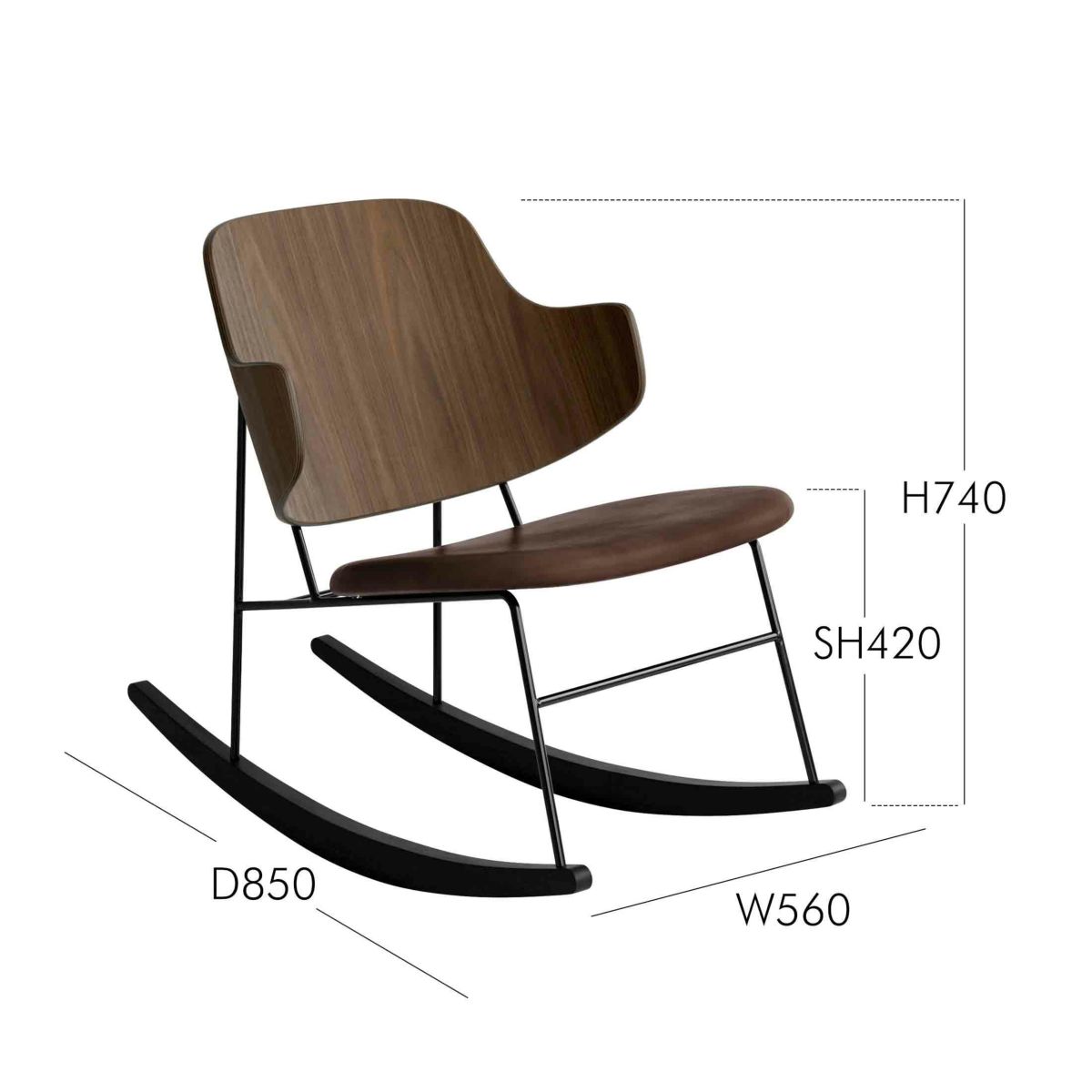 Audo Copenhagen（オドー・コペンハーゲン） / The Penguin Rocking Chair（ペンギンロッキングチェア） / Walnut / Dakar 0329 (Brown)