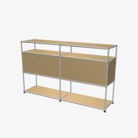 USMハラー（ユーエスエムハラー） / Shelf（シェルフ） / W1523×D373×H915mm / ドロップダウンドア×2 / エクステンションシェルフ×1 / ディバイダ―シェルフ / USMベージュ