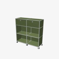 USMハラー（ユーエスエムハラー） / Counter（カウンター） / W1023×D373×H1030mm / ドロップダウンドア×2 / ソフトキャスター×4（内ロック×2） / オリーブグリーン