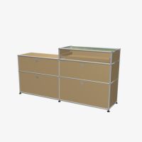 USMハラー（ユーエスエムハラー） / Sideboard（サイドボード） / W1523×D373×H790mm / ドロップダウンドア×4 / エクステンションシェルフ×1 / ガラスパネル×1 / USMベージュ