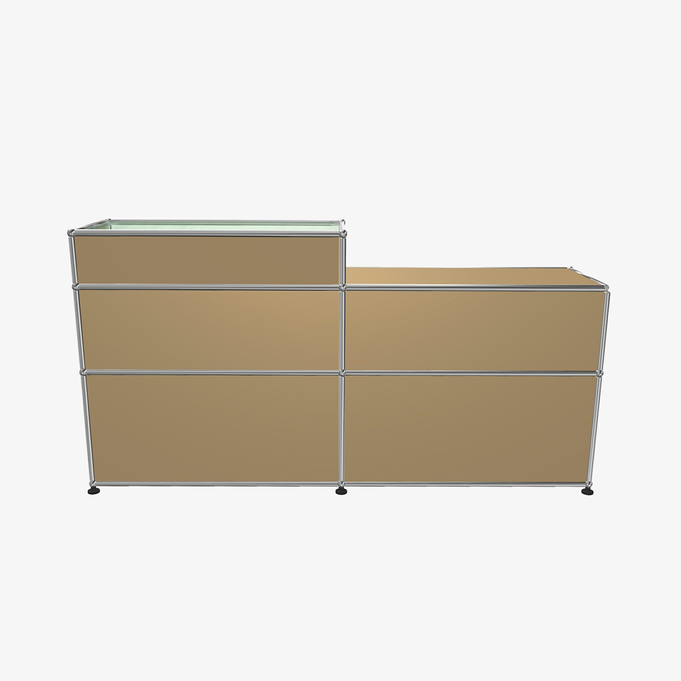 USMハラー（ユーエスエムハラー） / Sideboard（サイドボード） / W1523×D373×H790mm / ドロップダウンドア×4 / エクステンションシェルフ×1 / ガラスパネル×1 / USMベージュ
