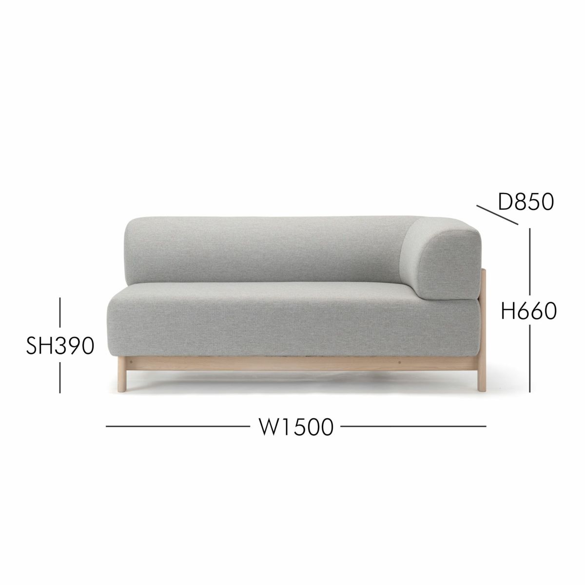 Karimoku New Standard（カリモク ニュースタンダード） / ELEPHANT SOFA 2-Seater Left Arm Corner（エレファントソファ2シーター コーナー） / 左肘 / フレーム ペールナチュラル