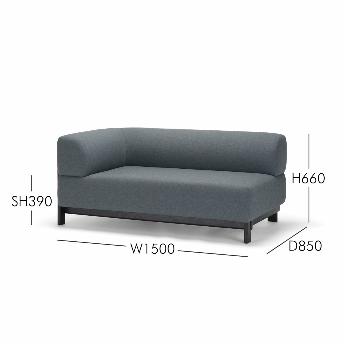 Karimoku New Standard（カリモク ニュースタンダード） / ELEPHANT SOFA 2-Seater Right Arm Corner（エレファントソファ2シーター コーナー） / 右肘 / フレーム ブラック