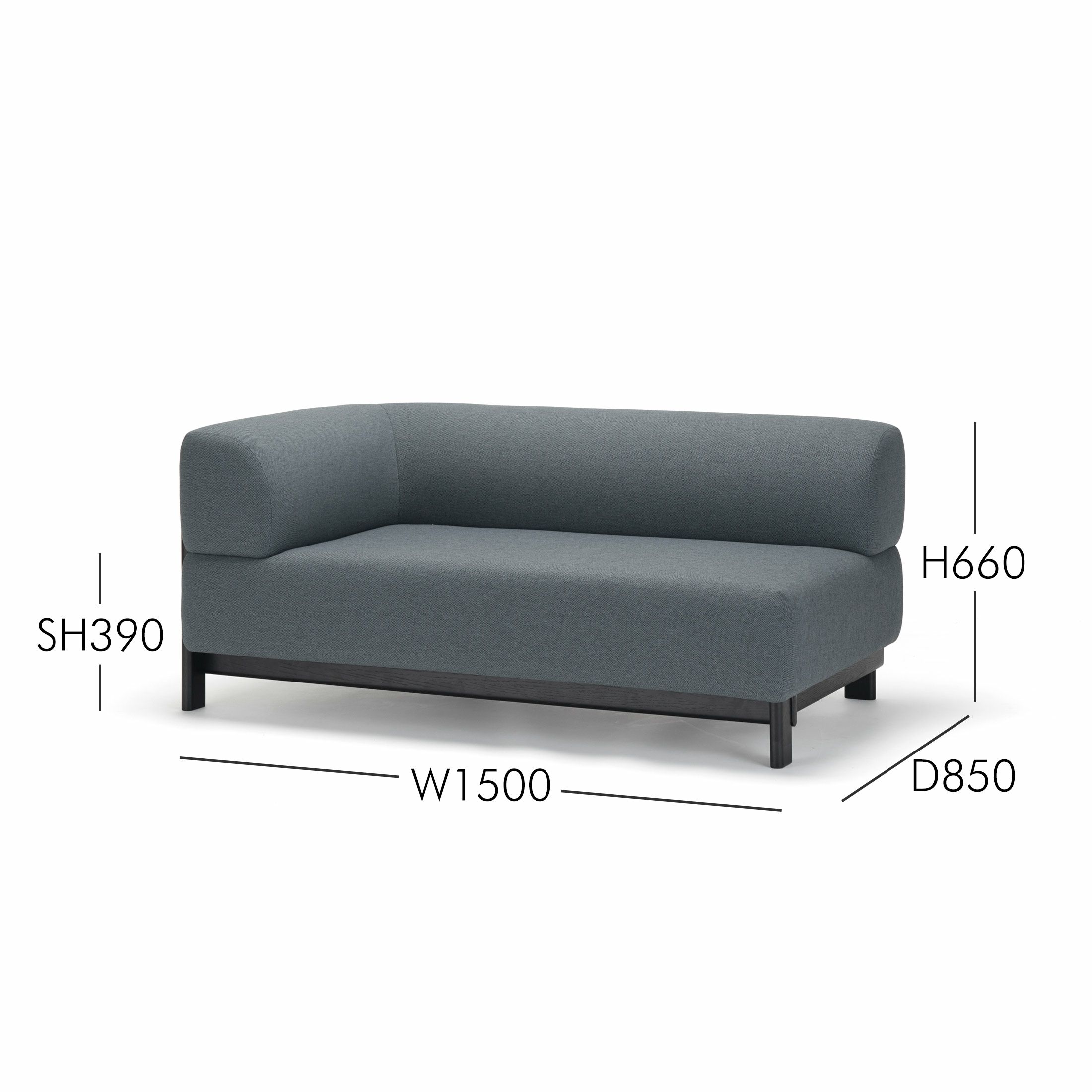 Karimoku New Standard（カリモク ニュースタンダード） / ELEPHANT SOFA 2-Seater Right Arm Corner（エレファントソファ2シーター コーナー） / 右肘 / フレーム ブラック