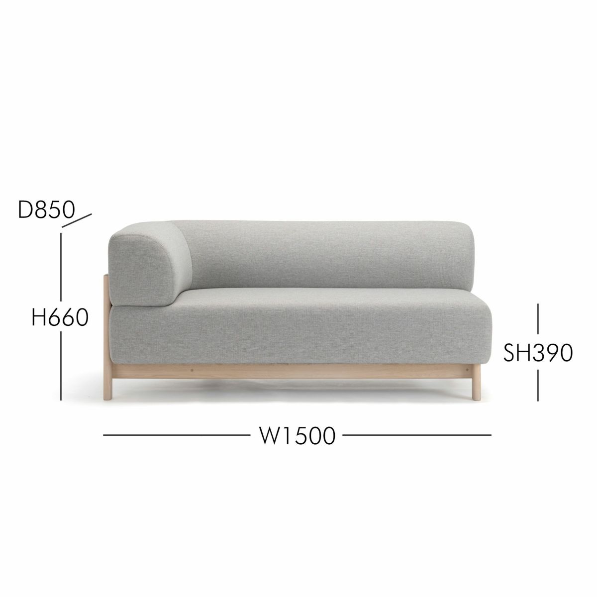 Karimoku New Standard（カリモク ニュースタンダード） / ELEPHANT SOFA 2-Seater Right Arm Corner（エレファントソファ2シーター コーナー） / 右肘 / フレーム ペールナチュラル