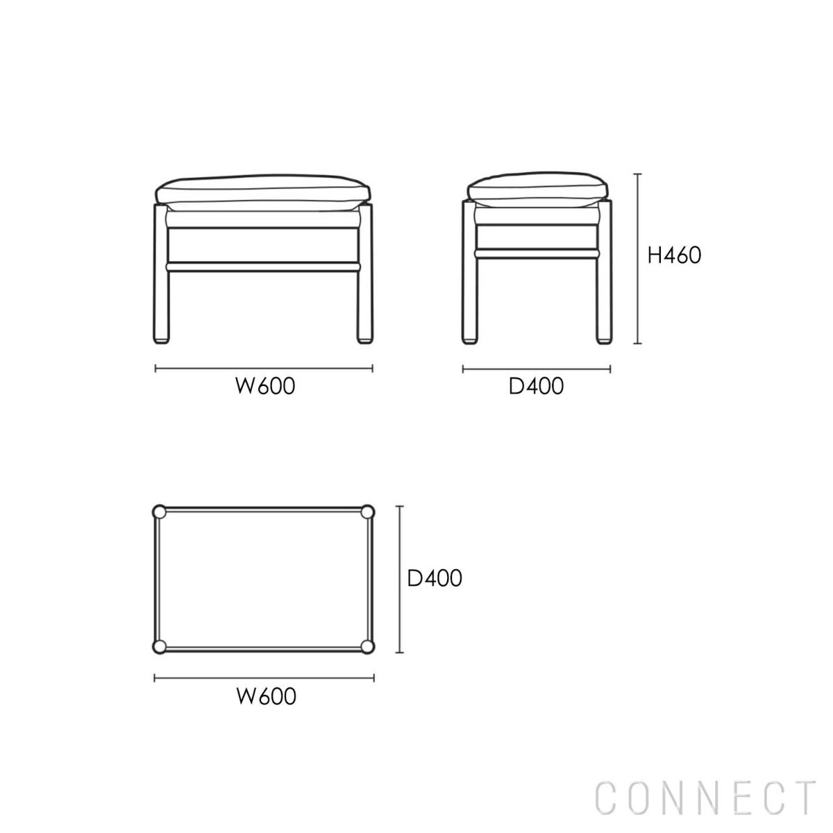 CARL HANSEN & SON （カール・ハンセン＆サン） / OW149F COLONIAL FOOTSTOOL（コロニアルフットスツール） / オーク材・オイル仕上げ / ソーレンセンレザー TERRA