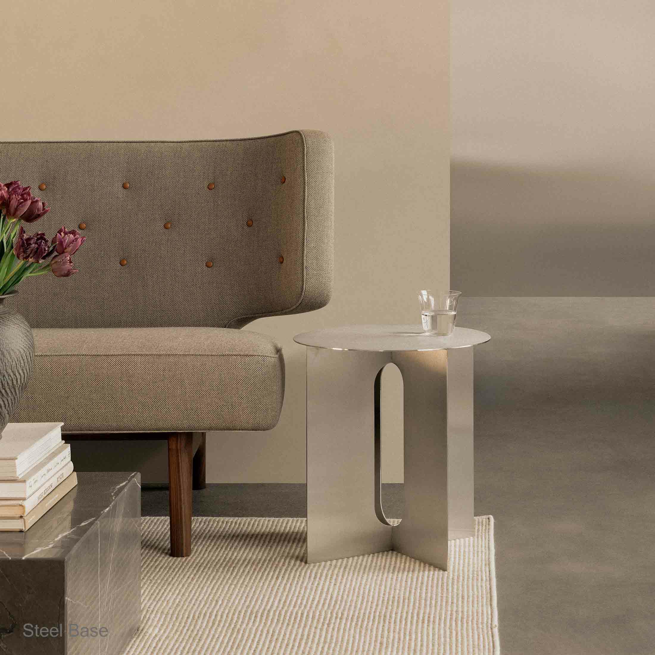 【リビングキャンペーンpt10倍】Audo Copenhagen（オドー・コペンハーゲン） / ANDROGYNE SIDE TABLE（アンドロジーン サイドテーブル）Φ40 / Brushed Steel / Base