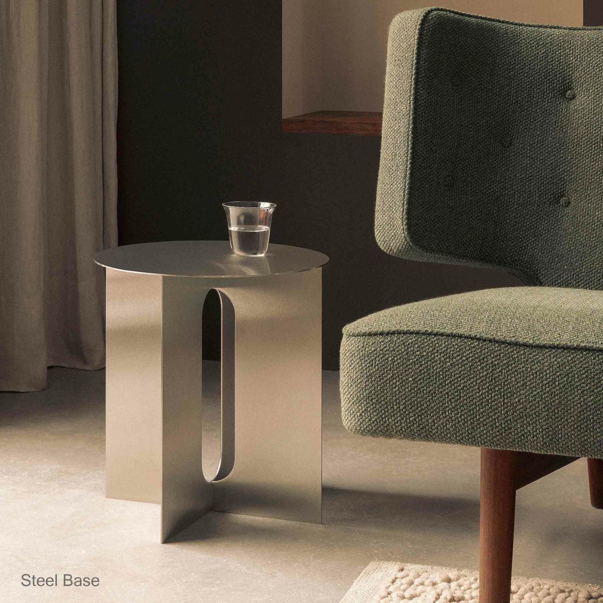 【リビングキャンペーンpt10倍】Audo Copenhagen（オドー・コペンハーゲン） / ANDROGYNE SIDE TABLE（アンドロジーン サイドテーブル）Φ40 / Brushed Steel / Base