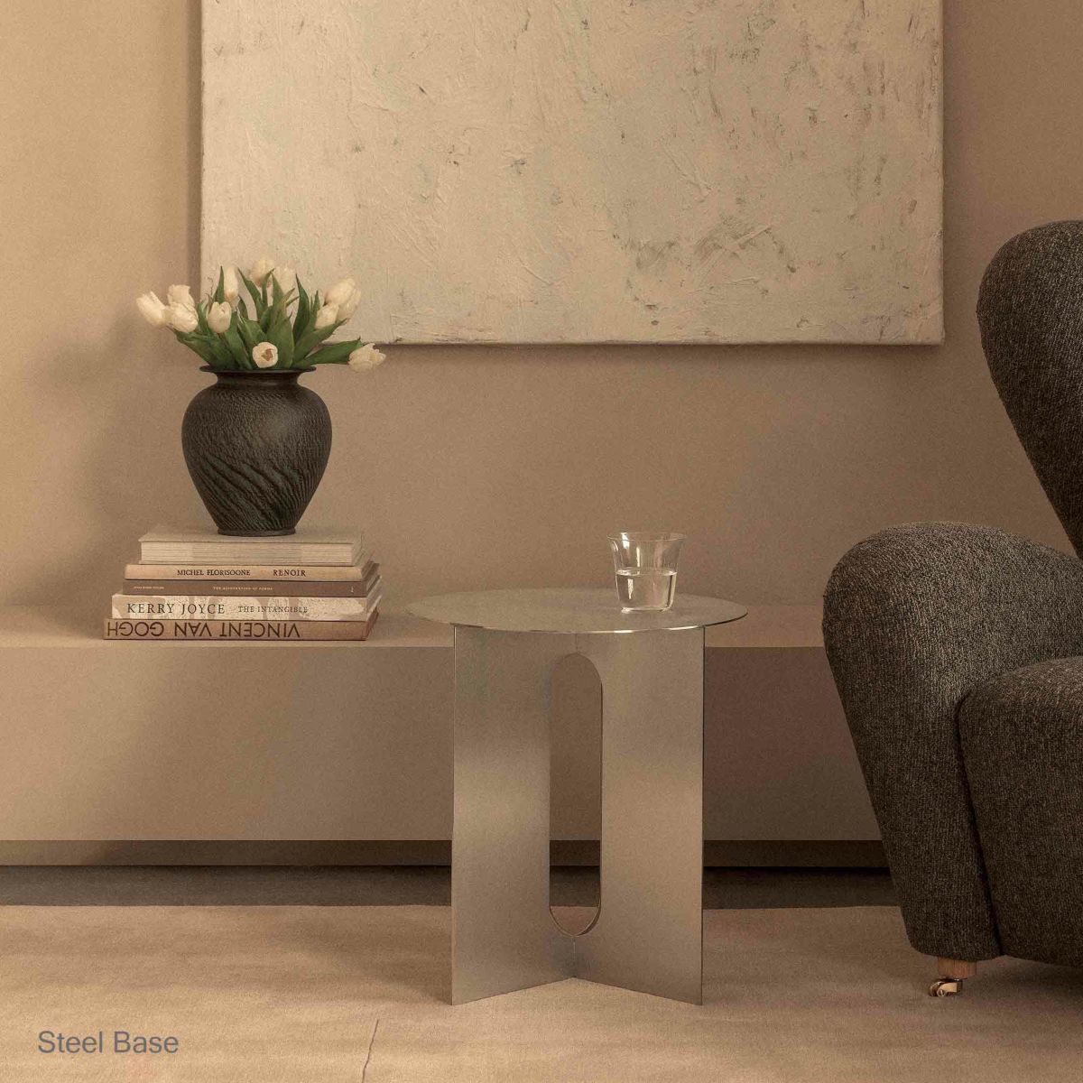 【リビングキャンペーンpt10倍】Audo Copenhagen（オドー・コペンハーゲン） / ANDROGYNE SIDE TABLE（アンドロジーン サイドテーブル）Φ40 / Brushed Steel / Base