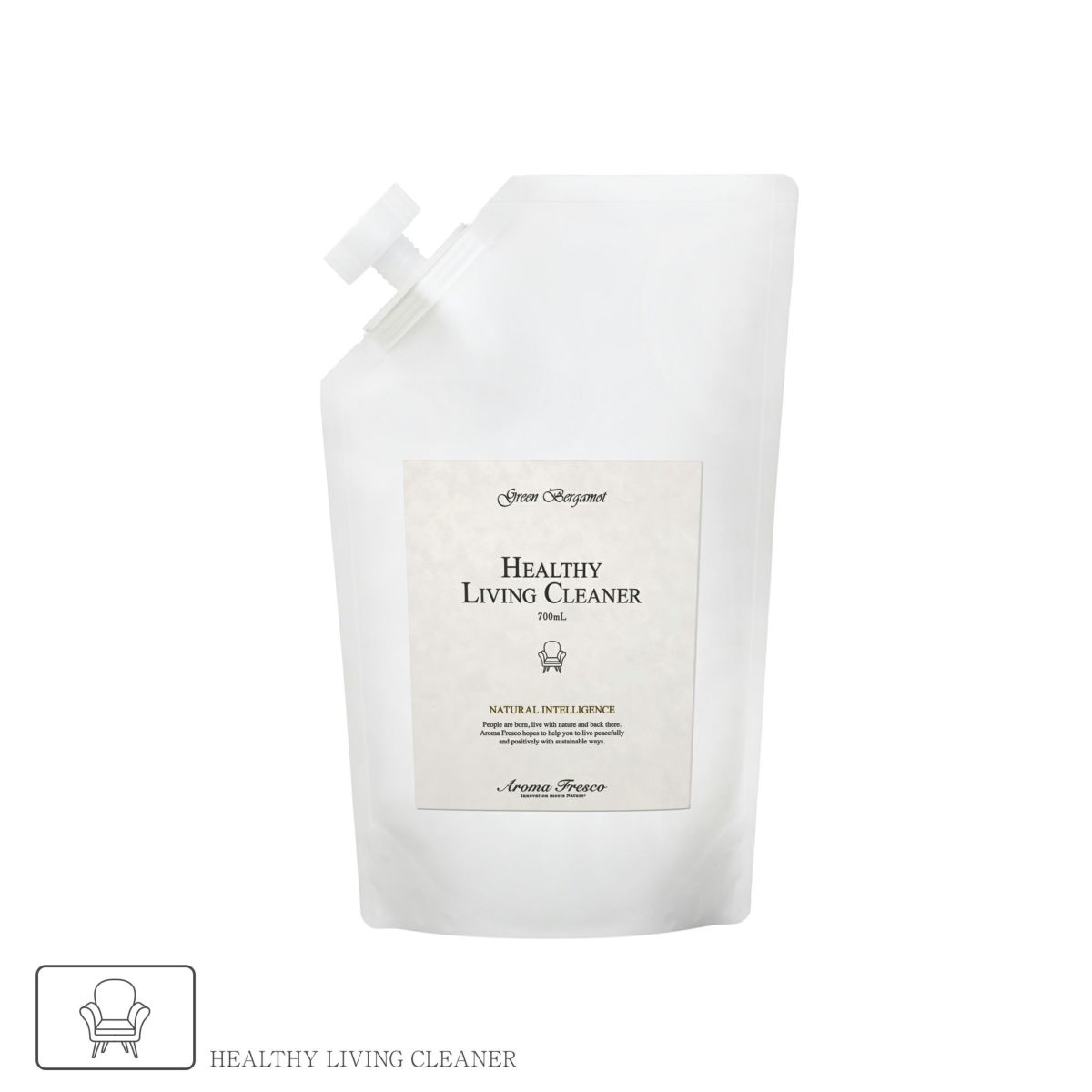 Aroma Fresco（アロマフレスコ） / ヘルシーリビングクリーナー（家具用洗剤）レフィル700ml（詰め替え用）/ グリーン・ベルガモット
