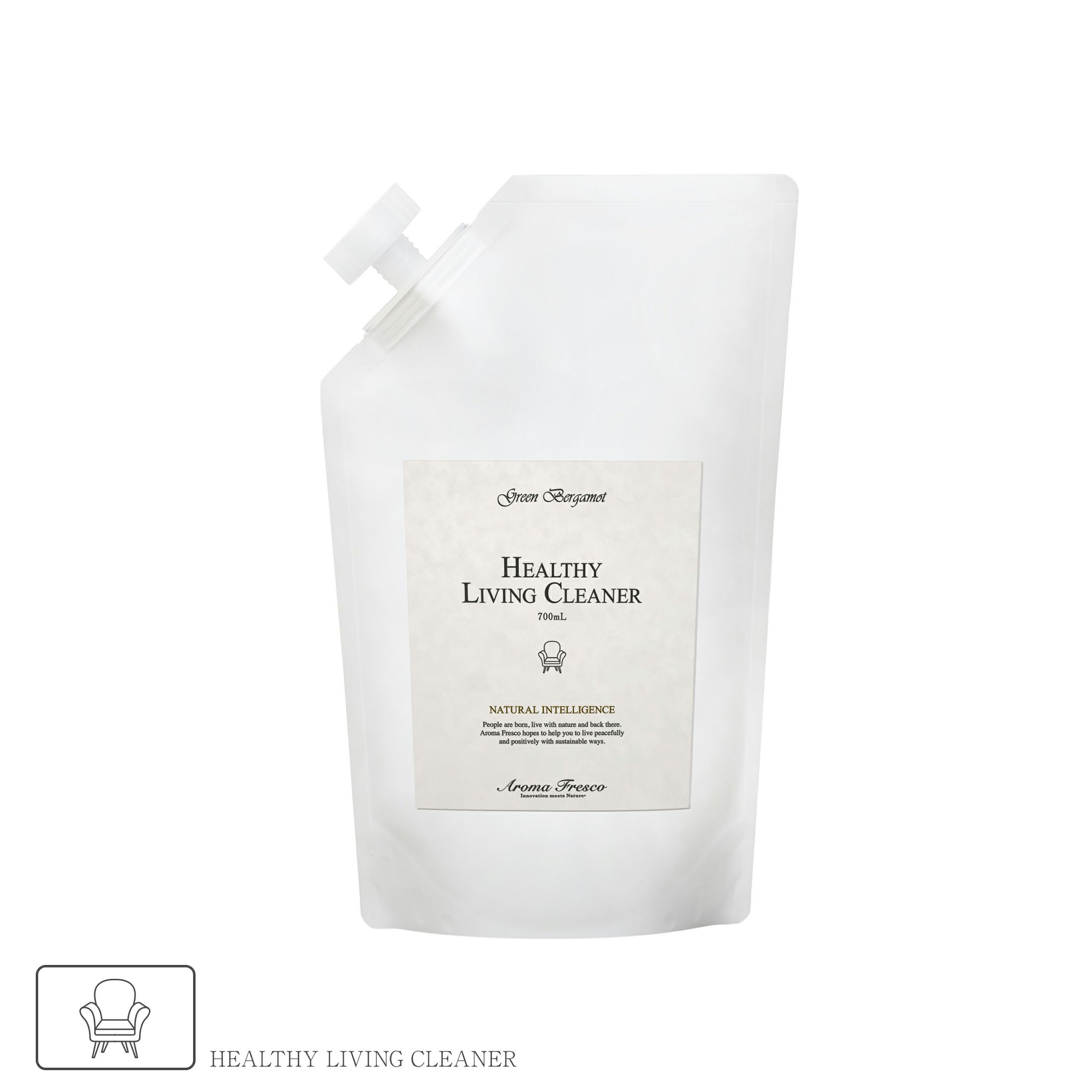 Aroma Fresco（アロマフレスコ） / ヘルシーリビングクリーナー（家具用洗剤）レフィル700ml（詰め替え用）/ グリーン・ベルガモット