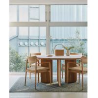 【ジャパンディセット】Karimoku Case（カリモクケース） / A-DT03 Φ120cm / ピュアオーク / ダイニングテーブル ＋ A-DC03×2脚 / ピュアオーク / ダイニングチェア