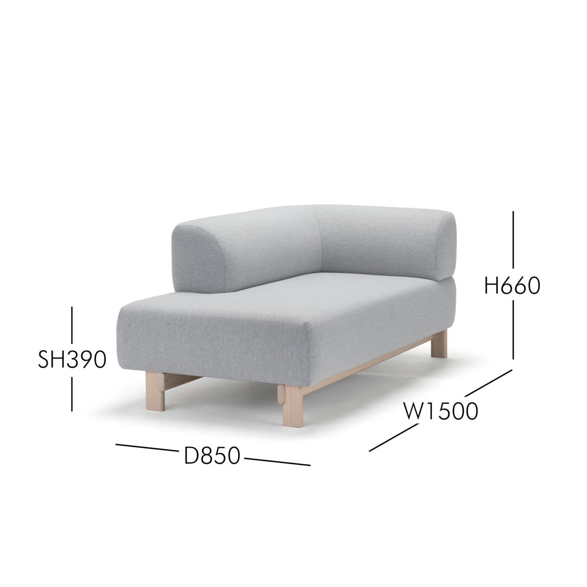 Karimoku New Standard（カリモク ニュースタンダード） / ELEPHANT SOFA Chaiselongue R （エレファントソファ シェーズロング） / 右肘 / フレーム ペールナチュラル