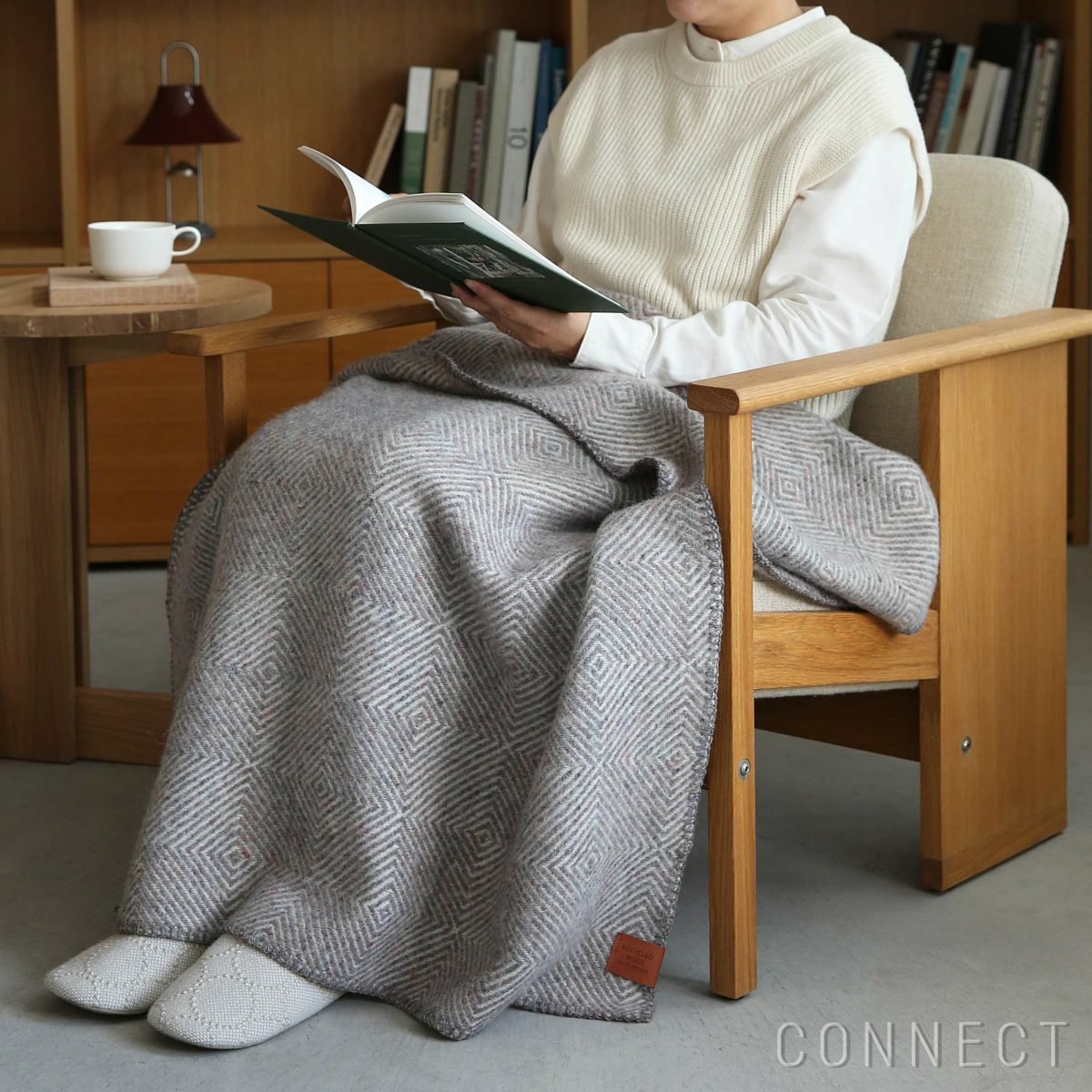 KLIPPAN（クリッパン） / ウールハーフスロー グースアイ MIDI / 90×130cm