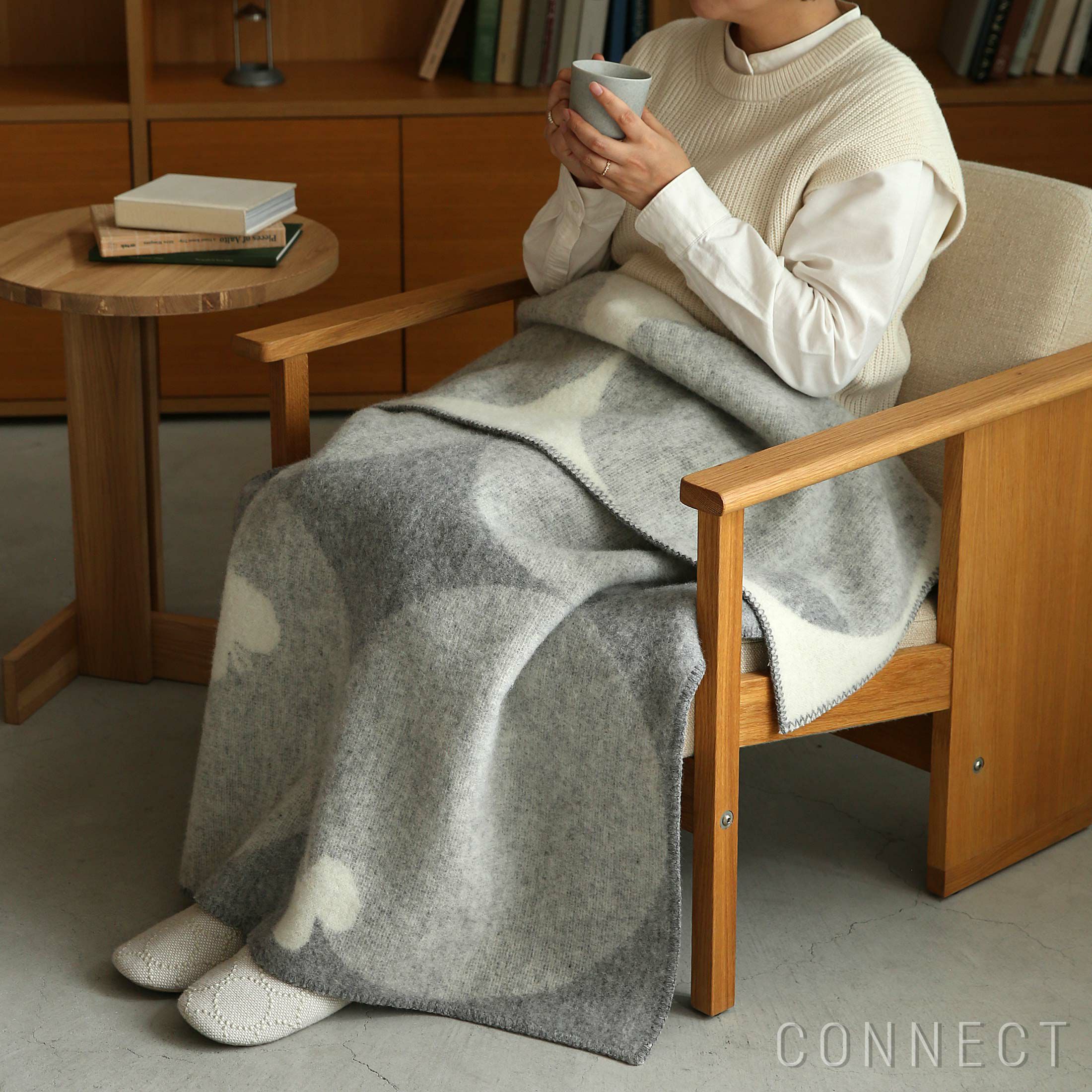 KLIPPAN（クリッパン）×mina perhonen（ミナ ペルホネン） / PERHONEN（ペルホネン） / ウール ハーフブランケット / 90×130cm