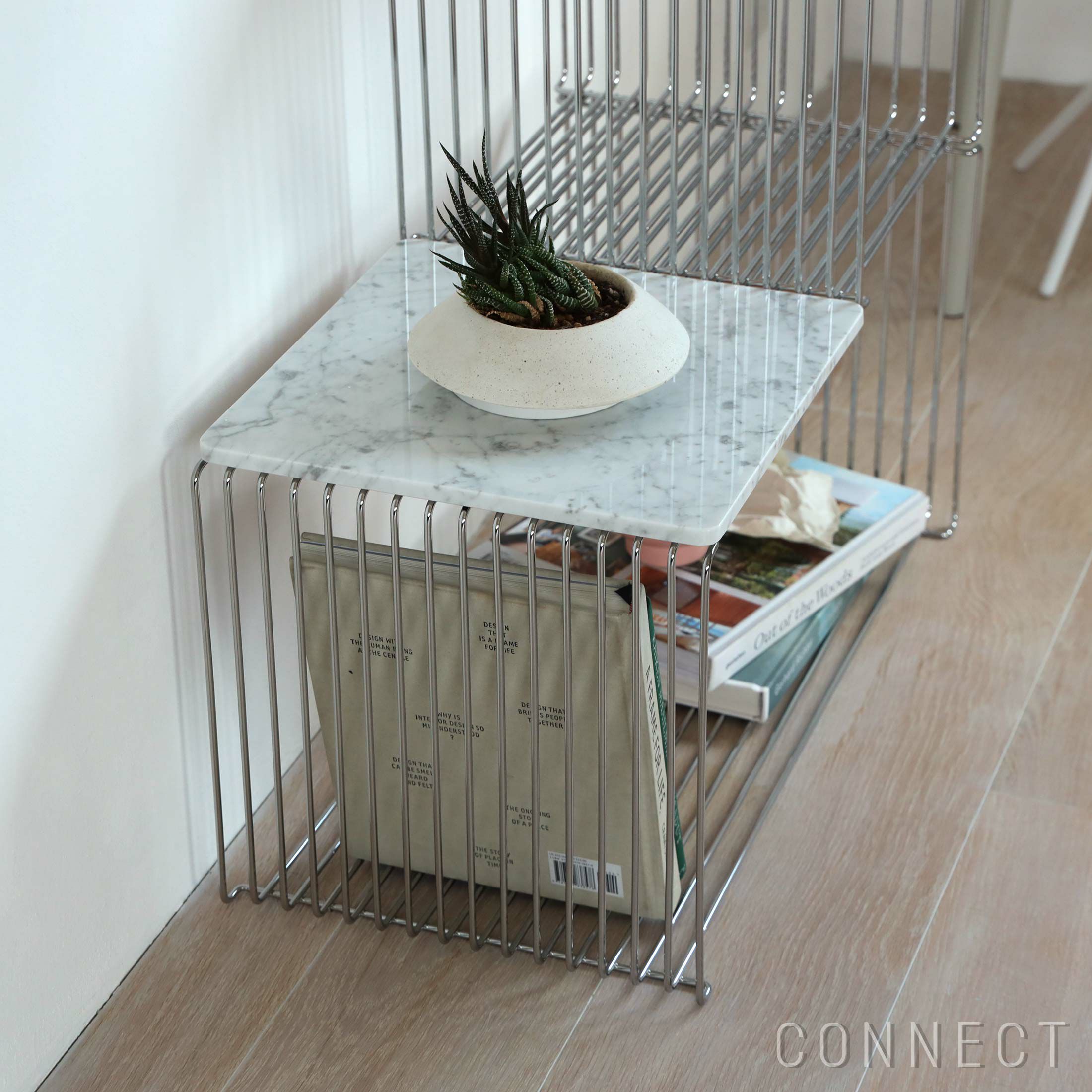 Montana（モンタナ） / Panton Wire（パントンワイヤー）3点セット / シングル（クローム）＋ダブル（クローム）＋トップパネル（シングル White Marble） / シェルフ