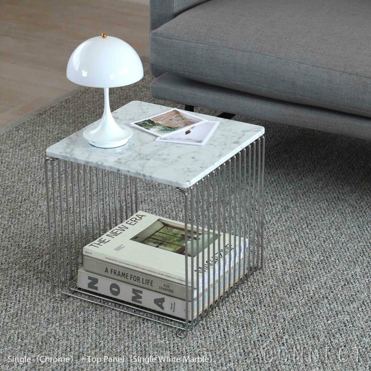 Montana（モンタナ） / Panton Wire（パントンワイヤー）2点セット / シングル（クローム）＋トップパネル（シングル White Marble） / シェルフ