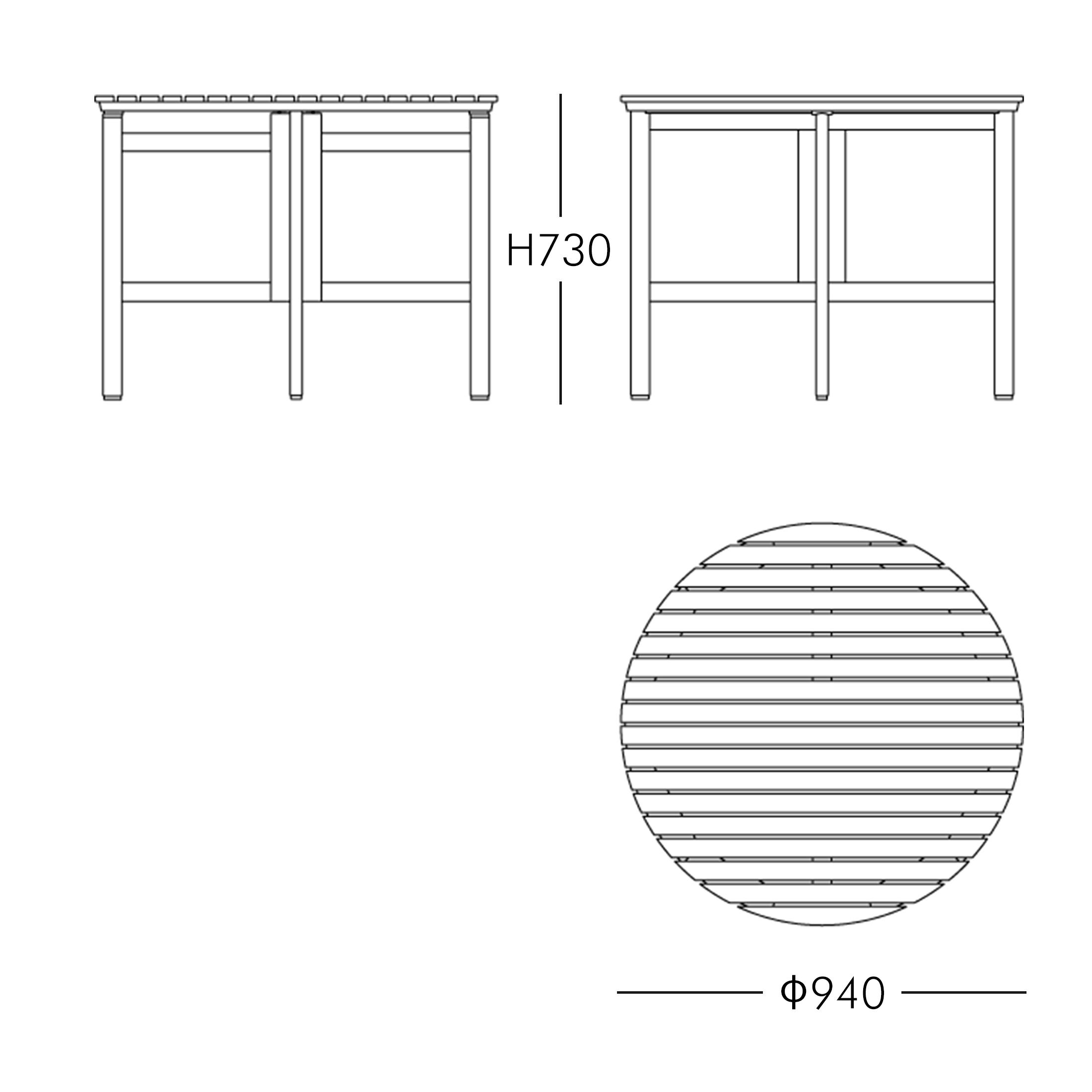 FRITZ HANSEN（フリッツ・ハンセン） / SKAGERAK（スカゲラック） / SELANDIA（セランディア）テーブル φ94cm / チーク材 / 屋外・アウトドア用
