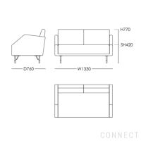 HOUSE OF FINN JUHL（ハウス・オブ・フィンユール） / 77 SOFA 2 SEATER（2シーターソファ） / レザー（Vegetal Nature） 脚：オーク材・ダークオイル仕上げ