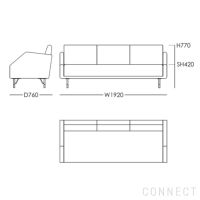 HOUSE OF FINN JUHL（ハウス・オブ・フィンユール） / 77 SOFA 3 SEATER（3シーターソファ） / Hallingdal 227・103（ハリンダル） 脚：ウォルナット材・オイル仕上げ
