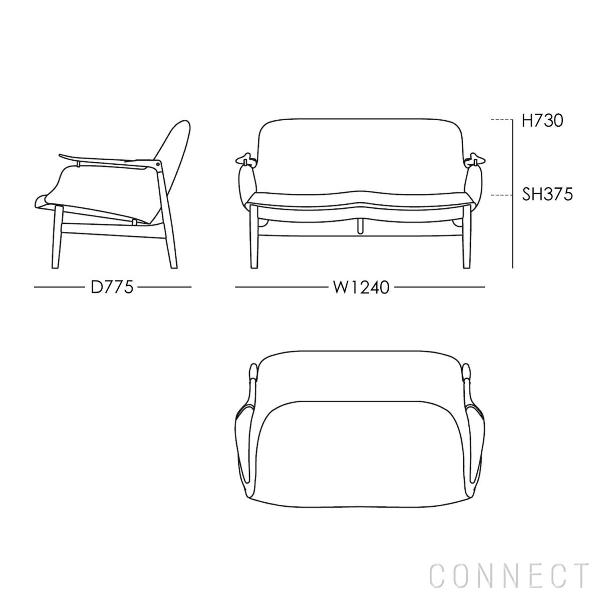 HOUSE OF FINN JUHL（ハウス・オブ・フィンユール） / 53 SOFA / ウォルナット材・オイル仕上げ / Hallingdal 110（ハリンダル） / ソファ