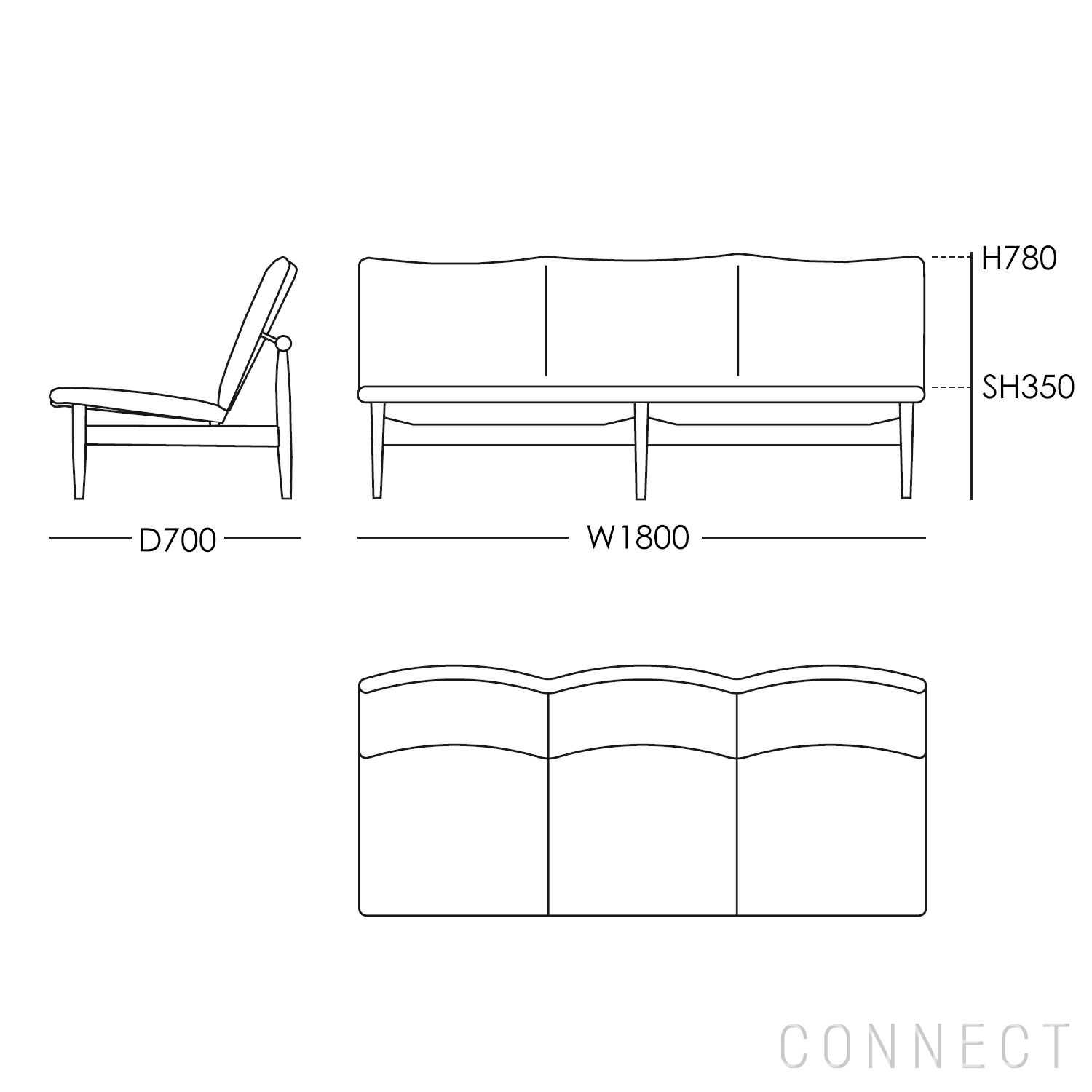 HOUSE OF FINN JUHL（ハウス・オブ・フィンユール） / JAPAN SOFA 3 SEATER（ジャパンソファ 3シーター） / ウォルナット材・オイル仕上げ / Watercolour（Cast Iron）