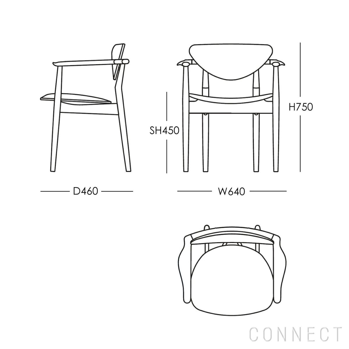 HOUSE OF FINN JUHL（ハウス・オブ・フィンユール） / 109 CHAIR / ウォルナット材・オイル仕上げ / SAHCO（サコ）Beda 970 / アームチェア