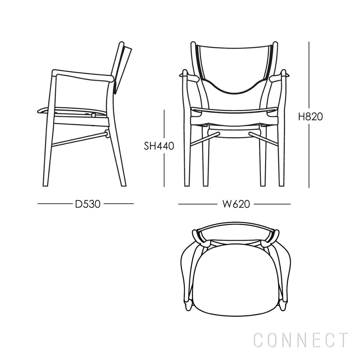 HOUSE OF FINN JUHL（ハウス・オブ・フィンユール） / 46 ARMCHAIR / ウォルナット材・オイル仕上げ・エレガンスレザー（Elegance Black） / アームチェア