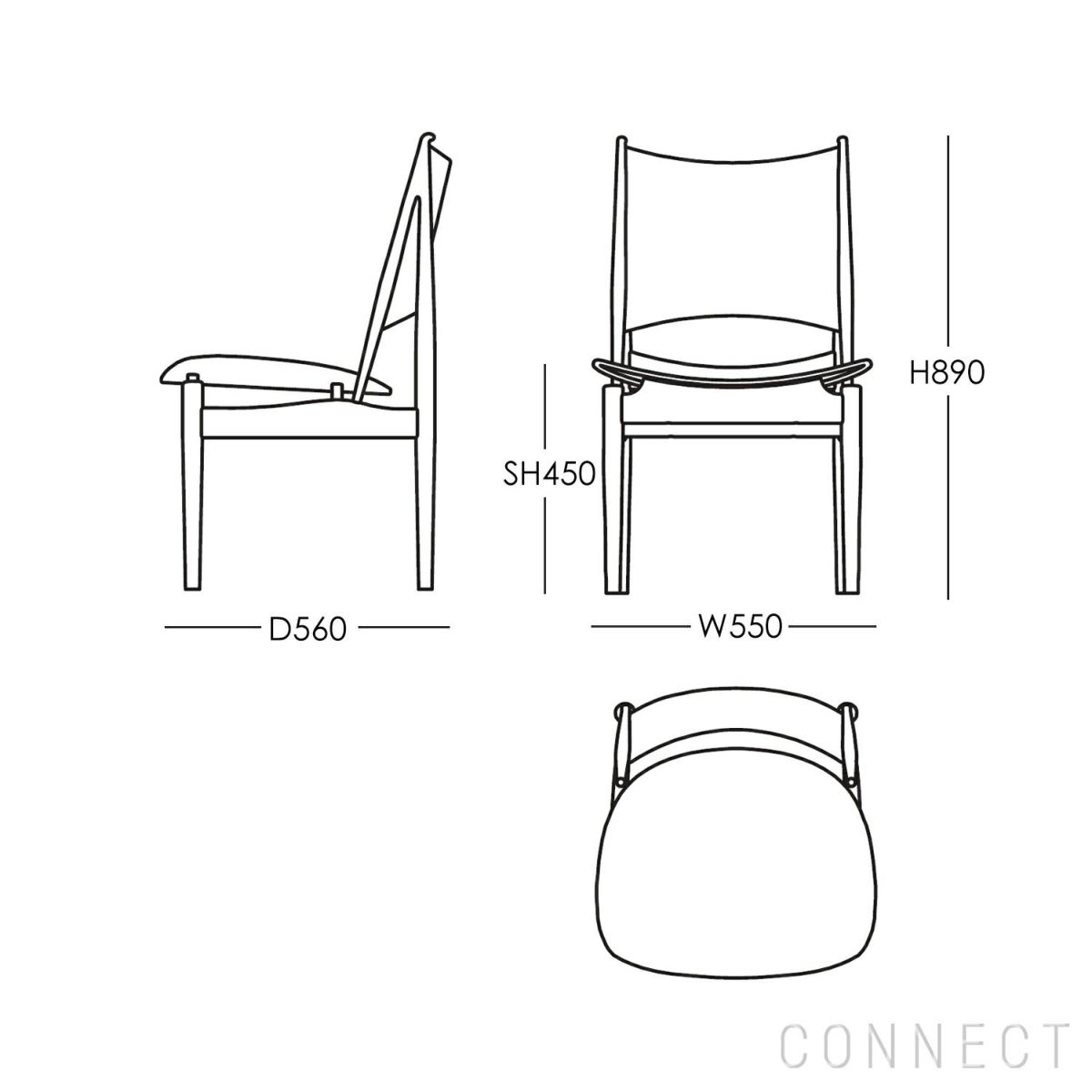 HOUSE OF FINN JUHL（ハウス・オブ・フィンユール） / EGYPTIAN CHAIR（エジプシャンチェア） / ウォルナット材・オイル仕上げ・エレガンスレザー（Elegance Black）