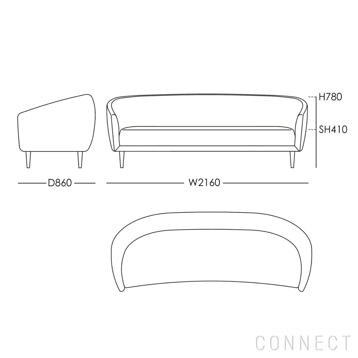 HOUSE OF FINN JUHL（ハウス・オブ・フィンユール） / LITTLE MOTHER SOFA 3 SEATER（リトルマザーソファ 3シーター） / ウォルナット材・オイル仕上げ / Hallingdal 113（ハリンダル）