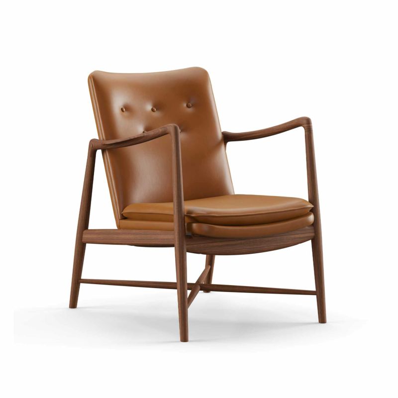HOUSE OF FINN JUHL（ハウス・オブ・フィンユール） / FIREPLACE CHAIR（ファイアープレイスチェア） / ウォルナット材・オイル仕上げ・エレガンスレザー（Elegance Black） / ラウンジチェア