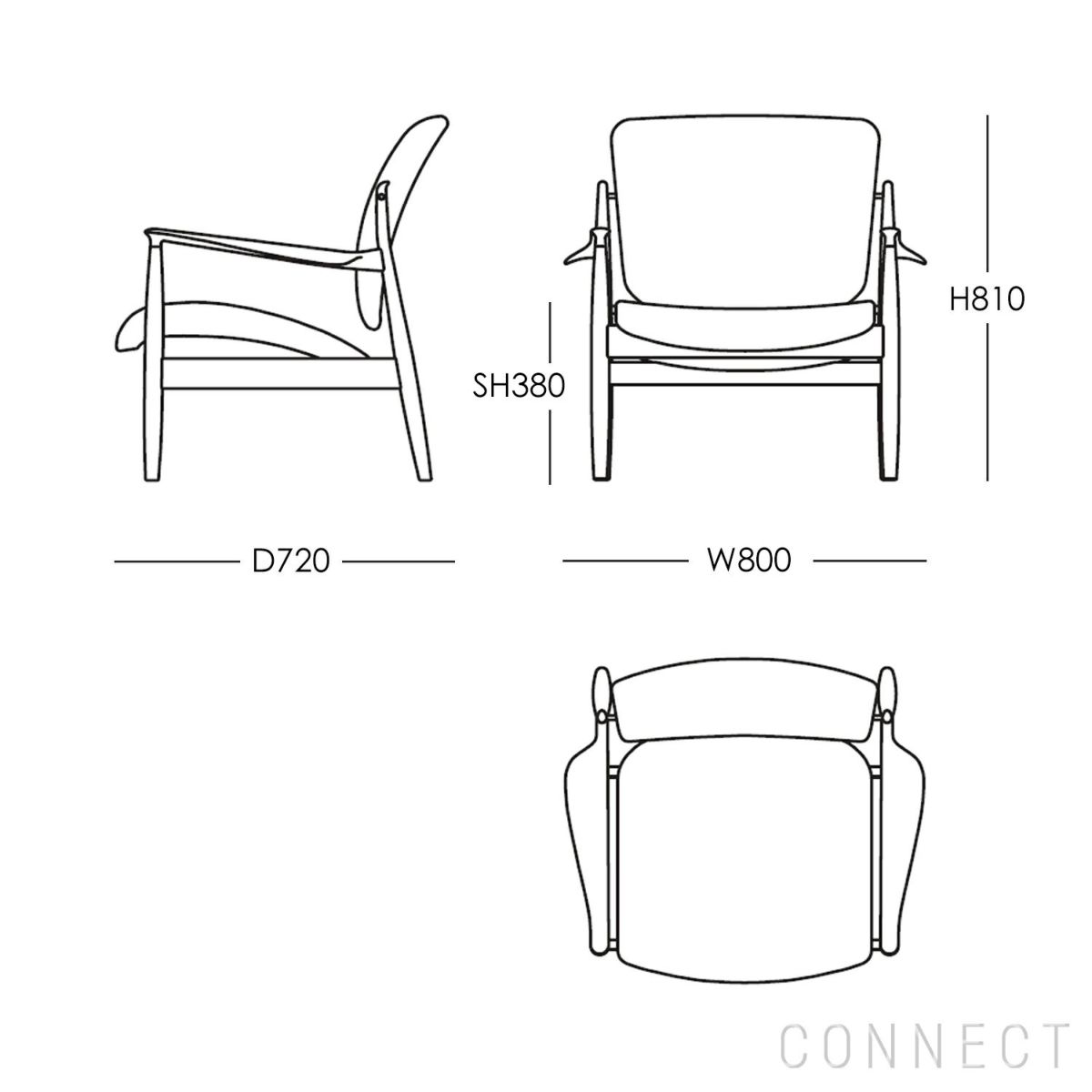 HOUSE OF FINN JUHL（ハウス・オブ・フィンユール） / FRANCE CHAIR（フランスチェア） / ウォルナット材・オイル仕上げ・エレガンスレザー（Elegance Walnut） / ラウンジチェア