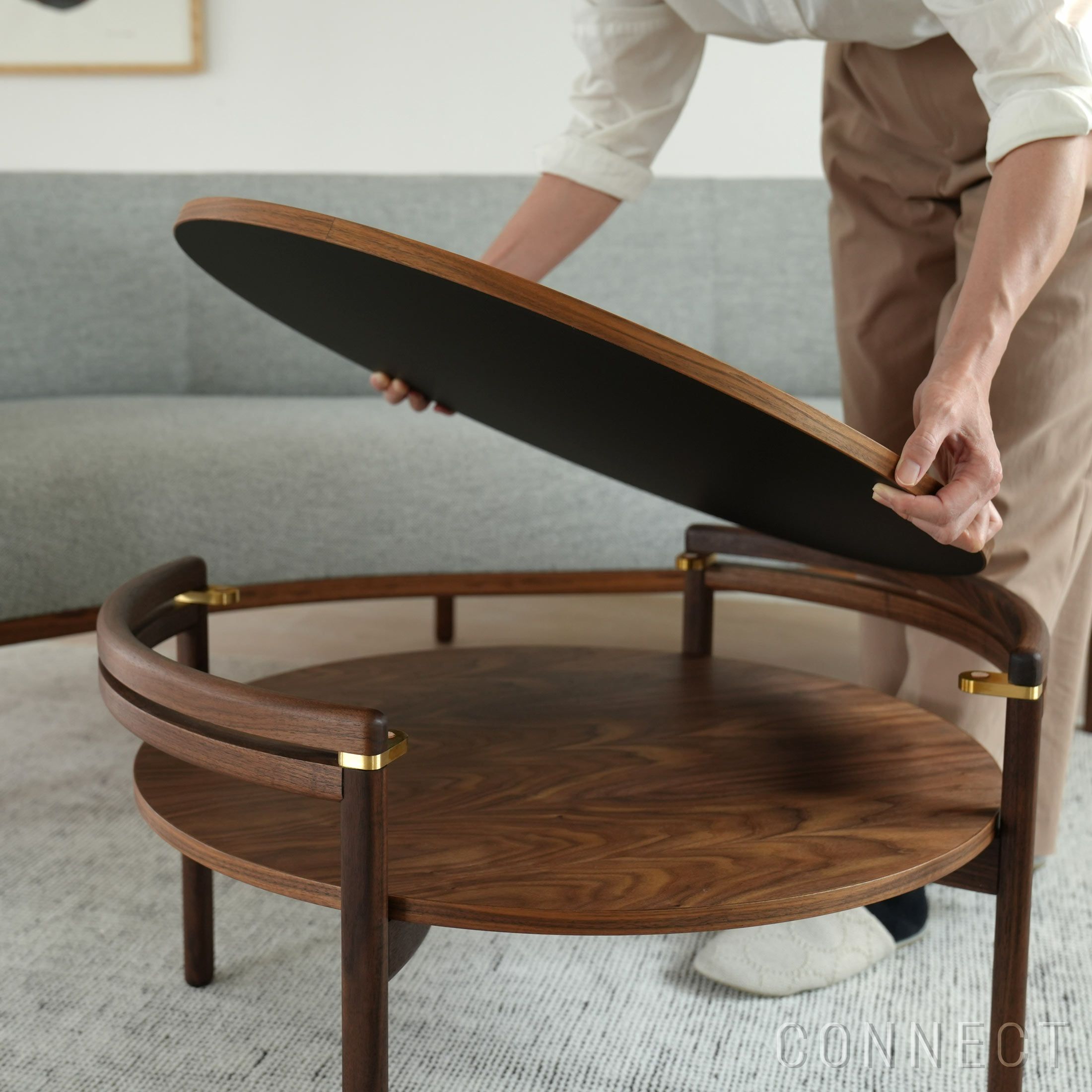 CARL HANSEN & SON（カール・ハンセン＆サン） / RF1905 SIDEWAYS COFFEE TABLE（サイドウェイ・コーヒーテーブル） / ウォルナット材・ラミネート天板ブラック / サイドテーブル