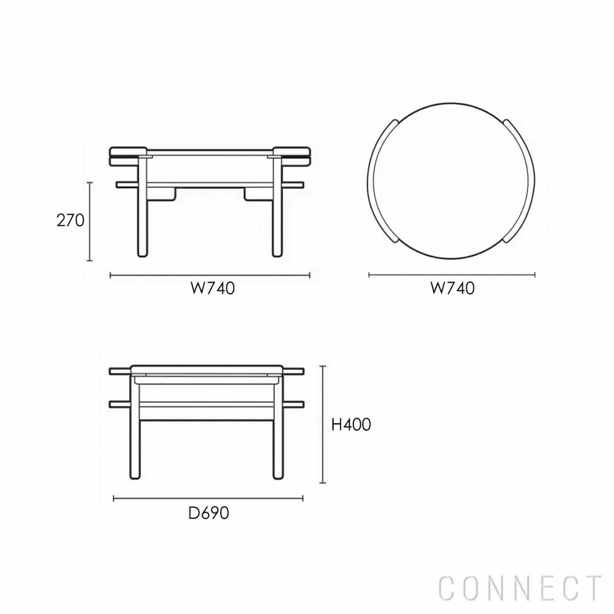 CARL HANSEN & SON（カール・ハンセン＆サン） / RF1905 SIDEWAYS COFFEE TABLE（サイドウェイ・コーヒーテーブル） / ウォルナット材・ラミネート天板ブラック / サイドテーブル