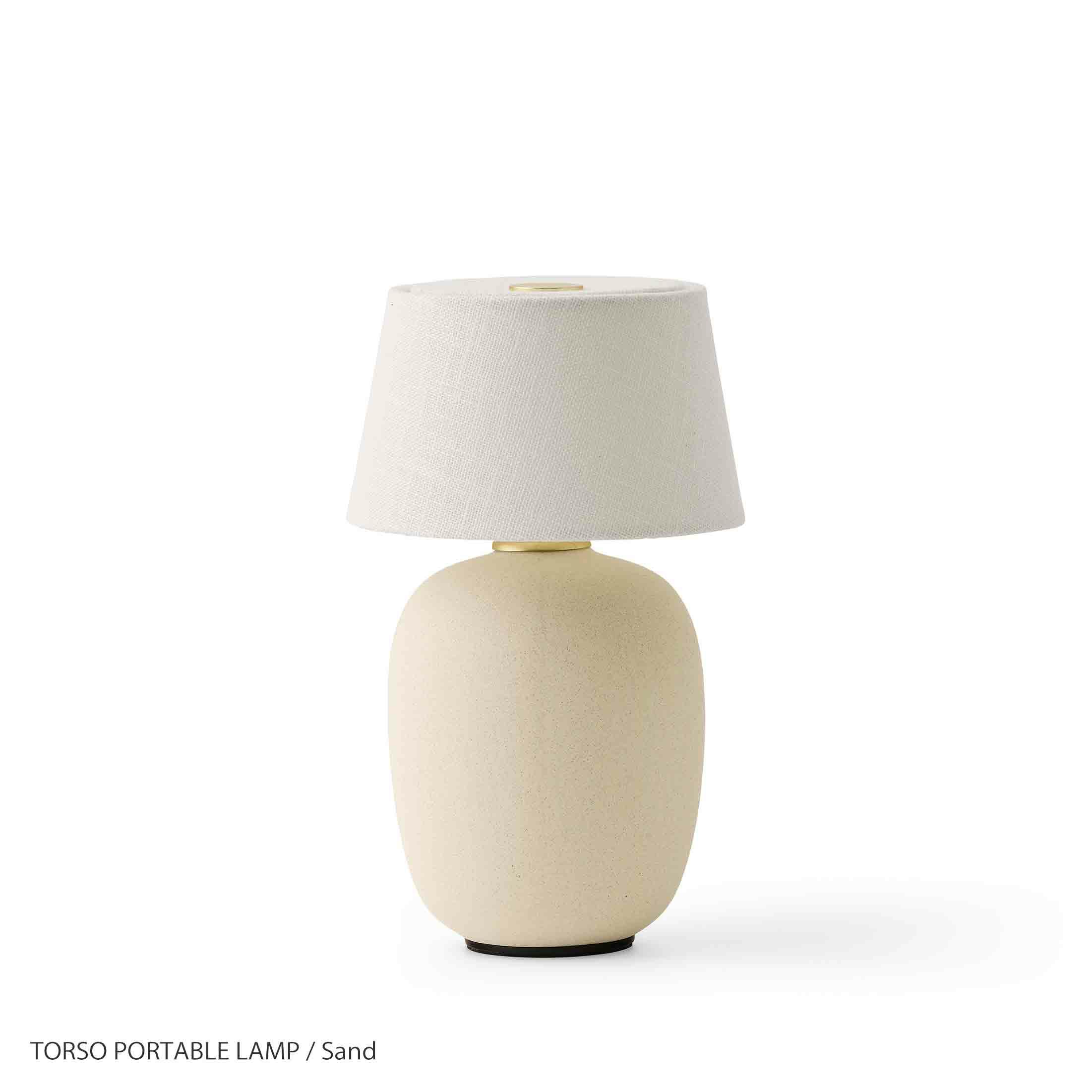 【ジャパンディセット】Audo Copenhagen（オドー・コペンハーゲン） / ANDROGYNE SIDE TABLE（アンドロジーン サイドテーブル）Φ50 / KUNIS BRECCIA STONE / 大理石 / ナチュラルオークベース+ TORSO PORTABLE LAMP （トルソー ポータブル ランプ） / 全3色 / テーブルランプ