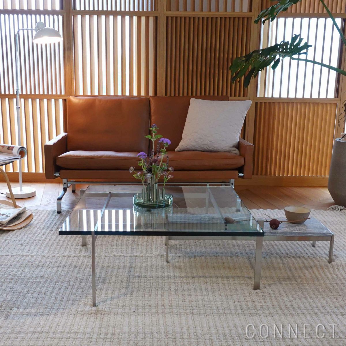 FRITZ HANSEN（フリッツ・ハンセン） / PK61 / ガラス / サテン仕上げステンレススチール / コーヒーテーブル / 80×80cm