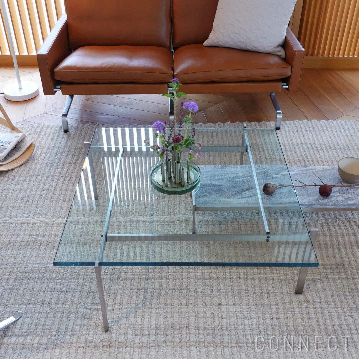 FRITZ HANSEN（フリッツ・ハンセン） / PK61 / ガラス / サテン仕上げステンレススチール / コーヒーテーブル / 80×80cm