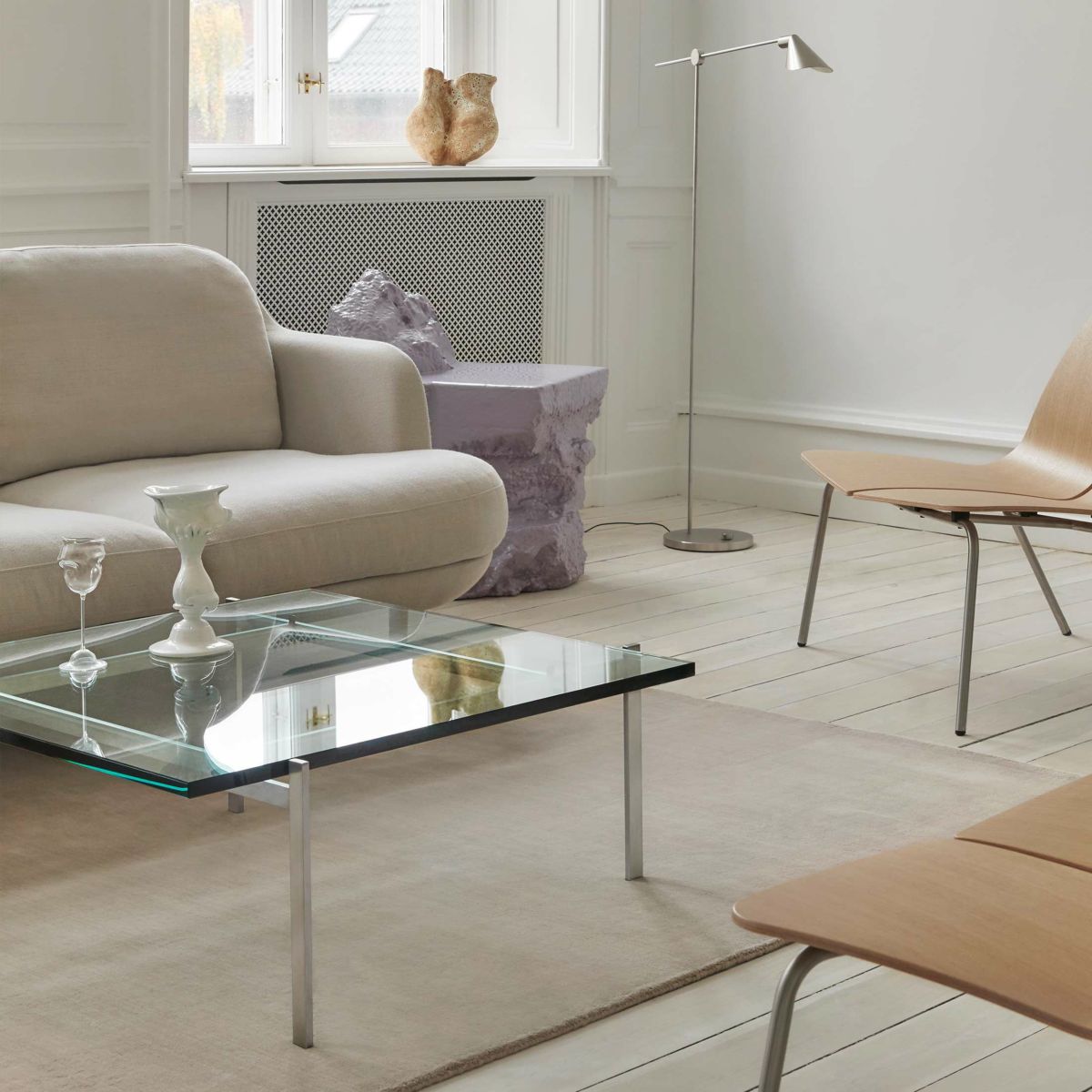 FRITZ HANSEN（フリッツ・ハンセン） / PK61 / ガラス / サテン仕上げステンレススチール / コーヒーテーブル / 80×80cm