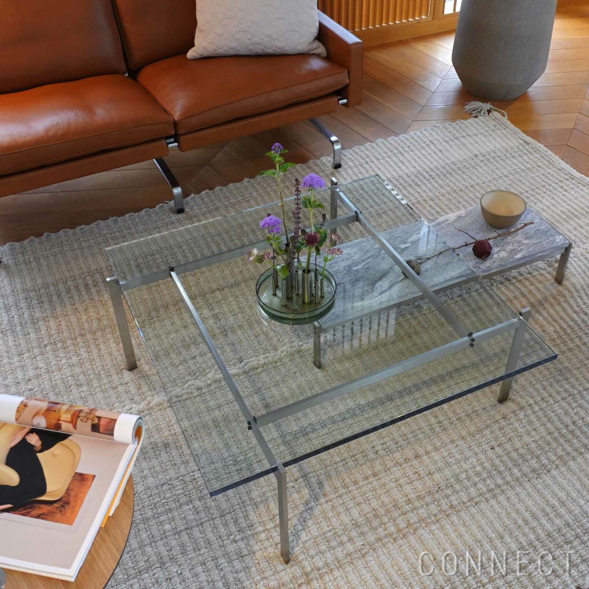 FRITZ HANSEN（フリッツ・ハンセン） / PK61 / ガラス / サテン仕上げステンレススチール / コーヒーテーブル / 80×80cm