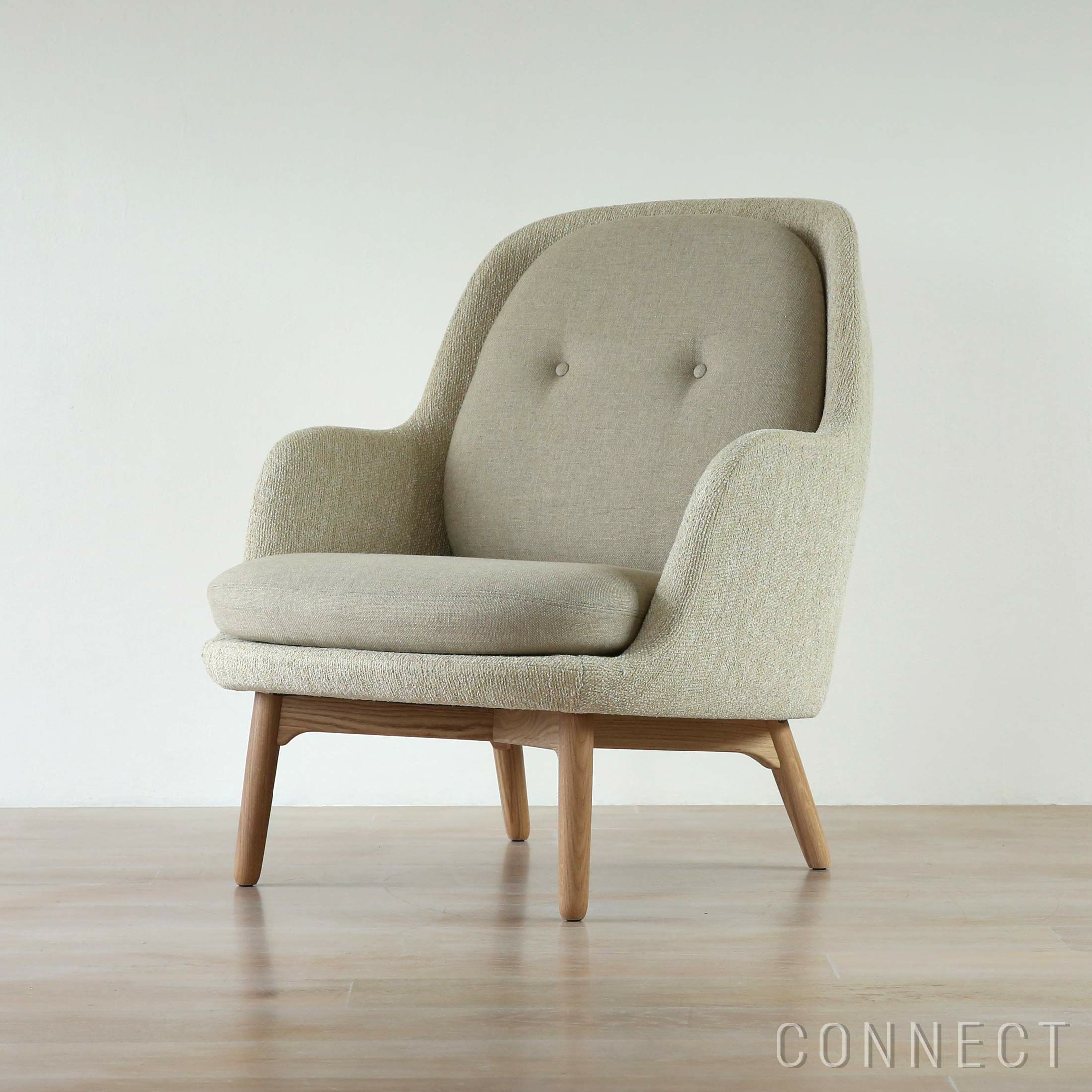 FRITZ HANSEN（フリッツ・ハンセン） / FRI（フリチェア） / ウッドベース / Sunniva（スニバ）233 ライトベージュ×Moss（モス）0019 / ラウンジチェア