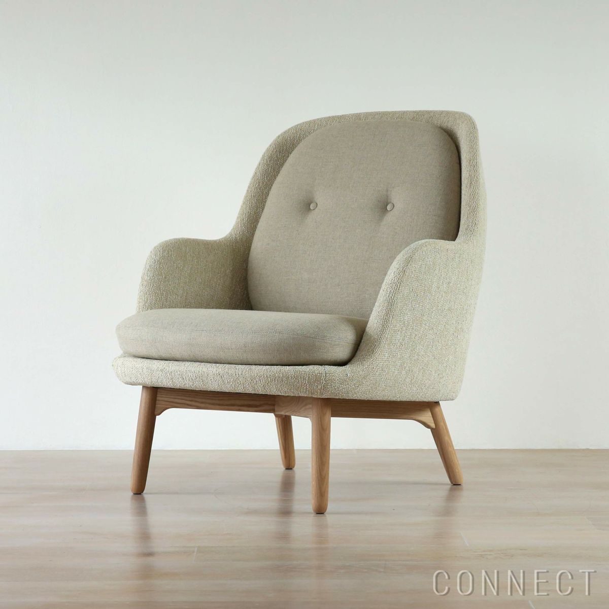 FRITZ HANSEN（フリッツ・ハンセン） / FRI（フリチェア） / ウッドベース / Sunniva（スニバ）233 ライトベージュ×Moss（モス）0019 / ラウンジチェア