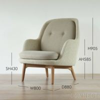 FRITZ HANSEN（フリッツ・ハンセン） / FRI（フリチェア） / ウッドベース / Sunniva（スニバ）233 ライトベージュ×Moss（モス）0019 / ラウンジチェア