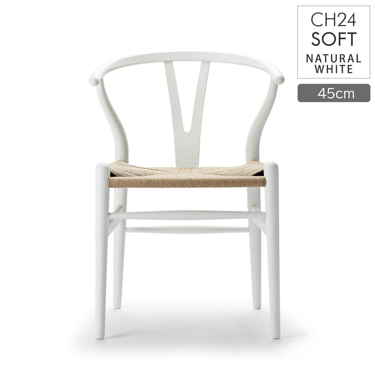 CH24 SOFT / NATURAL WHITE（ナチュラルホワイト） / Yチェアソフト（ワイチェア） ビーチ材・マットカラー / SH45cm / CARL HANSEN & SON （カール・ハンセン＆サン）