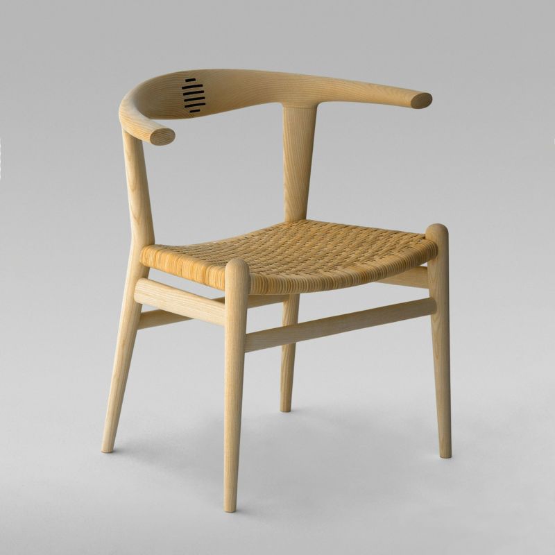 PP Mobler（PPモブラー） / PP518 Bull Chair（ブルチェア） / アッシュ材・ソープ仕上げ / Cane seat（籐張り）