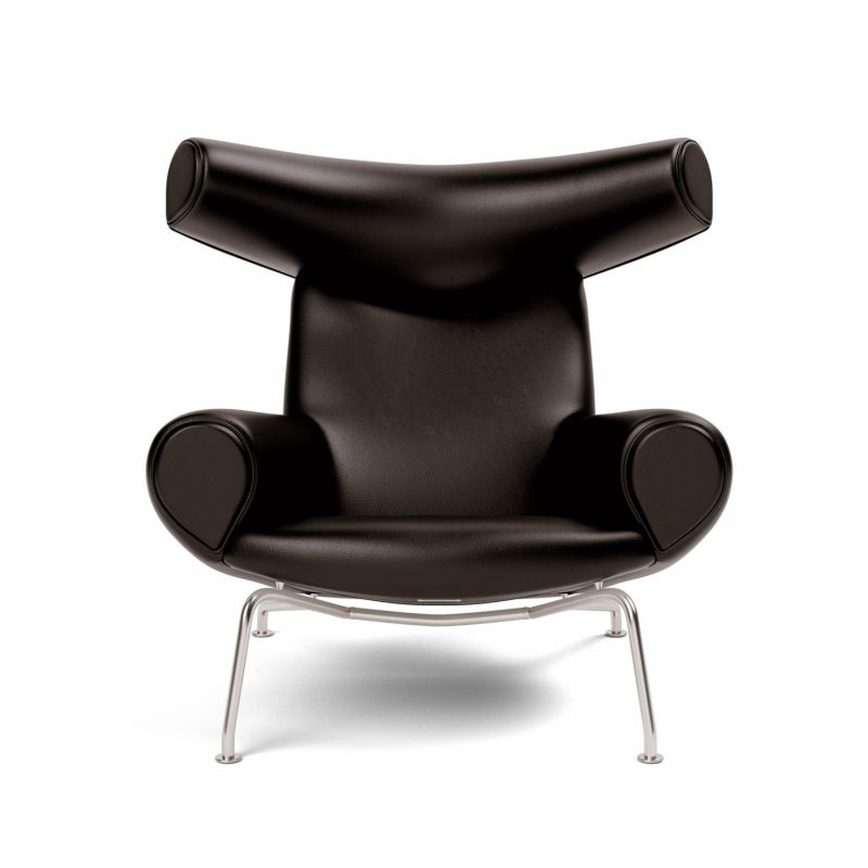FREDERICIA（フレデリシア） / Wegner Ox Chair（ウェグナーオックスチェア） / Model 1000 / ステンレススチールベース / レザー（Organic 906）