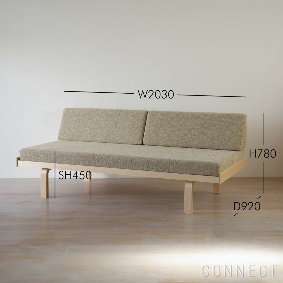 Artek（アルテック） / DAY BED 710（デイベッド） / バーチ材・ナチュラルラッカー仕上げ / Moss 0020 / ソファ【CONNECTオリジナル】