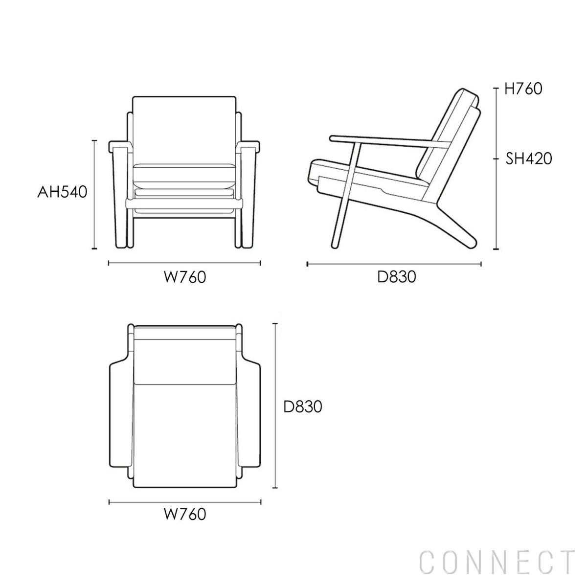 CARL HANSEN & SON（カール・ハンセン＆サン） / CH290 ラウンジチェア / オーク材・オイル仕上げ / CH290 SERIES