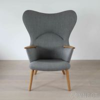 【ウェグナー展対象】CARL HANSEN & SON（カール・ハンセン＆サン） / CH78 ラウンジチェア（復刻ママベア） / オーク材・オイル仕上げ・Fiord 151 / CU CH78 専用ネックピロー（Sif 95）