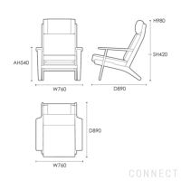 CARL HANSEN & SON（カール・ハンセン＆サン） / CH291 ラウンジチェア / オーク材・オイル仕上げ / SERPENTINE 0118 / CH290 SERIES / ハイバック
